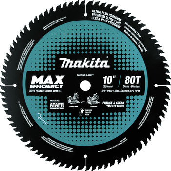 Makita B-66977 10 in. 80T Carbide-Tipped Max Efficiency Miter Saw Blade