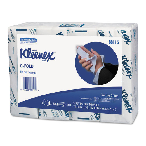 Kleenex 88115 10-1/8 in. x 13-3/20 in. C-Fold Paper Towels - White (150/Pack 16/Carton) image number 0
