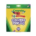 Pens | Crayola 68-4050 3.3 millimeter 2B Long-Length Colored Pencil Set - Assorted Lead/Barrel Colors (50/Box) image number 0