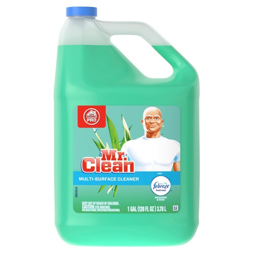 Cleaning & Janitorial Supplies | Mr. Clean 23124 Multipurpose Cleaning Solution W/febreze,128oz Bottle, Meadows & Rain Scent (4/Carton) image number 0