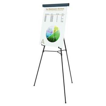 MasterVision Adjusts 38 in. to 69 in. High Metal Telescoping Tripod Display Easel - Black