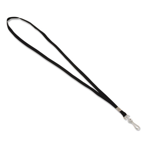 Office Jansan | Advantus 97126 36 in. Long Metal J-Hook Fastener Deluxe Lanyard - Black (100/Box) image number 0