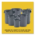 Trash Cans | Rubbermaid Commercial FG262000DGRN BRUTE 20 Gallon Vented Round Resin Container - Dark Green image number 7
