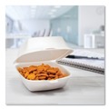 Food Trays, Containers, and Lids | Dart 50HT1 5.38 in. x 5.5 in. x 2.88 in. Foam Hinged Lid Containers - White (500/Carton) image number 5