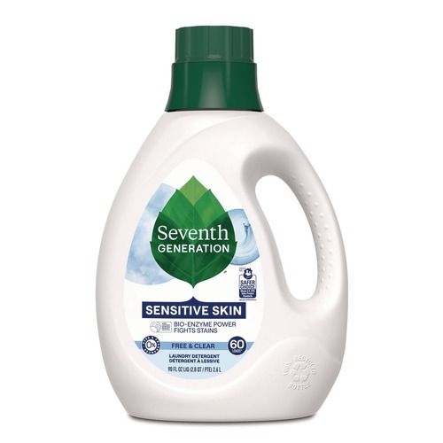 Office Jansan | Seventh Generation 68748039 90 oz Natural Liquid Sensitive Skin Laundry Detergent Bottle - Free and Clear (4/Carton) image number 0
