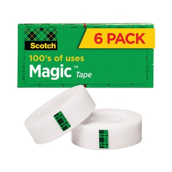 Scotch 810-6PK Magic 0.75 in. x 36 yards 1 in. Core Tape Refill - Clear (6/Pack)