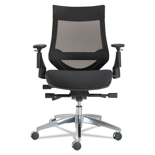 | Alera ALEEBW4213 EB-W Series Pivot Arm Multifunction Mesh Chair with Aluminum Base - Black image number 0