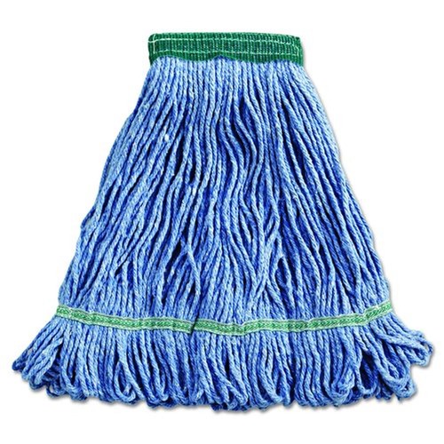 Tradesmen Day Sale | Boardwalk BWK502BLEA 5 in. Headband Super Loop Cotton/Synthetic Fiber Wet Mop Heads - Blue, Medium image number 0