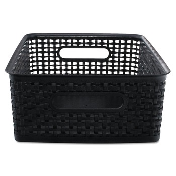 Advantus 14.25 in. x 10.25 in. x 4.75 in. Weave Bins - Black (2/Pack)