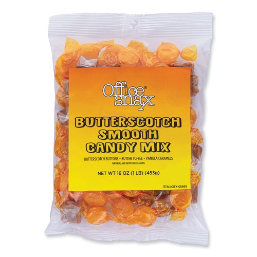 Bulk Savings Pricing 2 | Office Snax 00665 1 lb. Bag Candy Assortments - Butterscotch Smooth Candy Mix image number 0