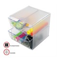 Mothers Day Sale! Save an Extra 10% off your order | Deflecto 350301 6 in. x 7.2 in. x 6 in. 4 Compartments 4 Drawers Stackable Plastic Cube Organizer - Clear image number 9