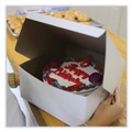 Food Service | SCT 1541 8 in. x 8 in. x 4 in. Standard Paper One-Piece Non-Window Bakery Boxes - White (250/Bundle) image number 3