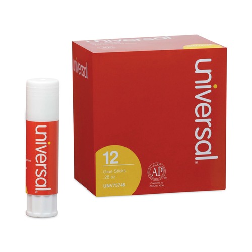 Customer Appreciation Sale - Save up to $60 off | Universal UNV75748 0.28 oz. Glue Sticks - Clear Dry (12-Piece/Pack) image number 0