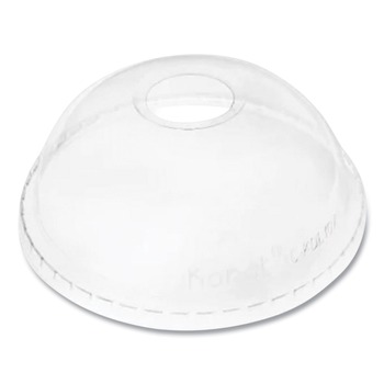 Karat 32 oz. Cold Cup Dome PET Plastic Lids - Clear (500/Carton)