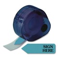 Office Jansan | Redi-Tag B81034 "Sign Here" Arrow Message Page Flags in Dispenser - Blue (120/Pack) image number 2
