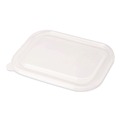 Food Trays, Containers, and Lids | World Centric TRL-CS-8 6.3 in. x 8.2 in. x 0.5 in. Plastic Lids for Fiber Containers - Clear (400/Carton) image number 0
