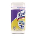 Hand Wipes | LYSOL Brand 19200-81700 7 in. x 7.5 in. 1-Ply Dual Action Disinfecting Wipes - Citrus, White/Purple (6 Canisters/Carton) image number 2