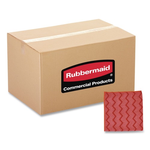 Cleaning Cloths | Rubbermaid Commercial FGQ62000RD00 HYGEN Microfiber 16 in. x 16 in. Cleaning Cloths - Red (12/Carton) image number 0