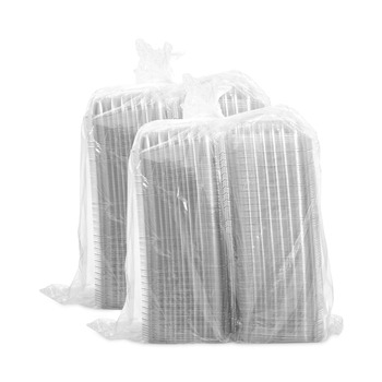 Dart C89PST1 ClearSeal 8.31 in. x 8.31 in. x 2 in. Hinged-Lid Plastic Containers - Clear (250/Carton)