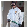 Bib Overalls | Ansell KCC 44326 A40 Elastic-Cuff Ankle Hooded Coveralls - Triple Extra Large, White (25/Carton) image number 3