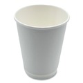 Cups and Lids | Boardwalk BWKDW12HCUP 12 oz Double-Walled Paper Hot Cups - White (500/Carton) image number 1