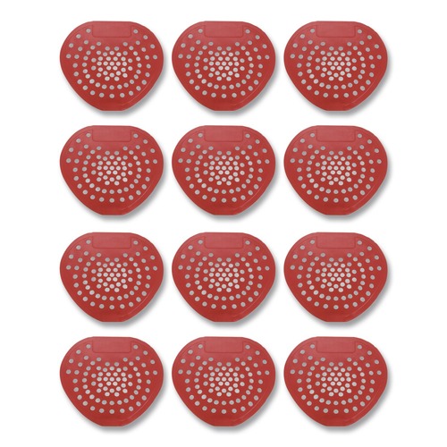 Cleaning & Janitorial Supplies | HOSPECO 03901 Health Gards 7.75 in. x 6.88 in. Vinyl Urinal Screen - Cherry Scent Red (1-Dozen) image number 0