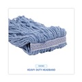 Mops | Boardwalk BWK2020B #20 Cut-End Standard Head Cotton/Synthetic Fiber Mop Head - Blue (12/Carton) image number 6