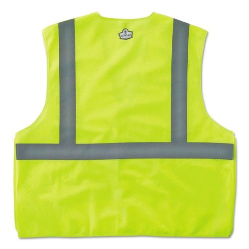 Safety Vests | Ergodyne 21079 GloWear 8215BA Type R Class 2 Econo Breakaway Mesh Safety Vest - 4X-Large to 5X-Large Lime image number 0