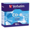 Office Jansan | Verbatim 94935 700 MB/80 min 52x CD-R Recordable Discs in Slim Jewel Case - Silver (10/Pack) image number 0