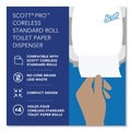 Toilet Paper Dispensers | Scott 44517 11.25 in. x 6.31 in. x 12.75 in. Pro High Capacity Coreless SRB Tissue Dispenser - White (1/Carton) image number 10