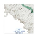 Cleaning Cloths | Boardwalk BWKSP200M14DZ 14 oz. Medium Loop End Rayon Mop Head - White (1-Dozen) image number 6