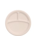 Bulk Savings Pricing 2 | Dart 9FBRP3 9 in. Diameter 3-Compartment ProPlanet Seal Compostable Fiber Dinnerware Plate - Natural (500/Carton) image number 2
