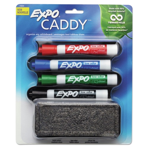 Office Jansan | EXPO 1785294A Caddy Broad Chisel Tip Whiteboard Dry Erase Markers - Assorted Colors (1-Set) image number 0
