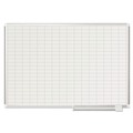 White Boards | MasterVision MA0592830 48 in. x 36 in. 1 in. x 2 in. Cells Gridded Magnetic Steel Dry Erase Project Planning Board - White Surface/Satin Aluminum Frame image number 1