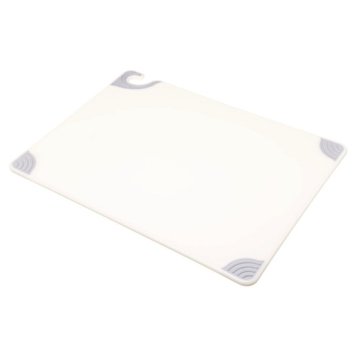 Food Service | San Jamar SAN CBG182412WH 24 in. x 18 in. x 0.5 in. Saf-T-Grip Plastic Cutting Board - White image number 0