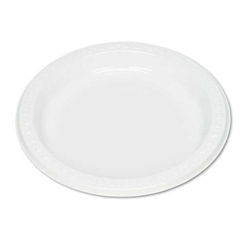 Bulk Savings Pricing 2 | Tablemate 7644WH 7 in. Diameter Plastic Dinnerware Plates - White (125/Pack) image number 0