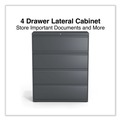  | Alera 25511 42 in. x 18.63 in. x 52.5 in. 4-Drawer Lateral File - Charcoal image number 4