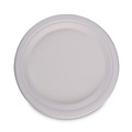 Cutlery | Boardwalk PL-09BW 9 in. Diameter Bagasse Dinnerware Plate - White (500/Carton) image number 1