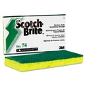 Cleaning & Janitorial Supplies | Scotch-Brite PROFESSIONAL 74 3.6 in. x 6.1 in. 0.7 in. Thick Medium-Duty Scrubbing Sponge - Yellow/Green (20/Carton) image number 2