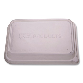 Eco-Products 5.84 x 8.76 x 1.37 WorldView RPET Plastic Rectangular Lids - Clear (400/Carton)