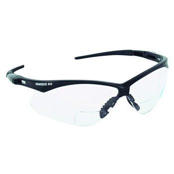 Ansell plus1.0 Diopter Strength V60 Nemesis Rx Reader Safety Glasses - Black Frame, Clear Lens