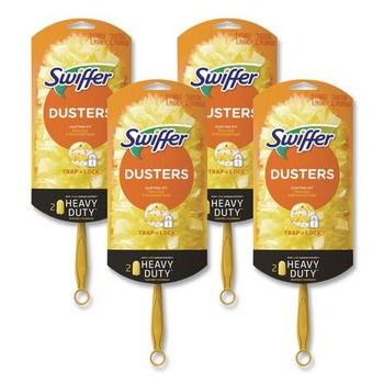 Swiffer 6 in. Handle Heavy Duty Dusters Starter Kit with Two Disposable Dusters (4/Carton)