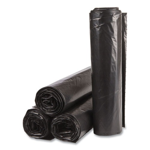 Trash Bags | Inteplast Group VALH4048K22 High-Density 45 Gallon 40 in. x 46 in. Commercial Can Liners - Black (150/Carton) image number 0