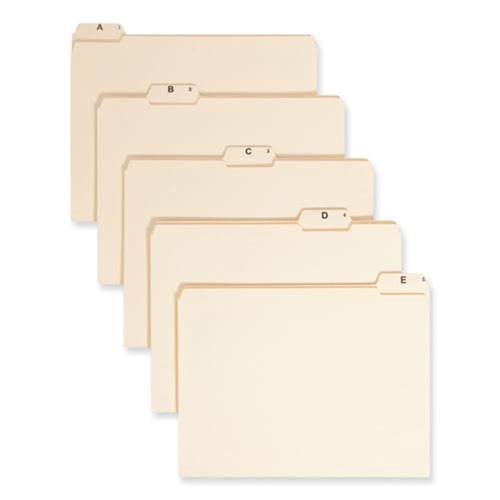 Office Jansan | Smead 11777 Indexed File Folders with 1/5-Cut A-Z Top Tabs - Letter, Manila (25/Set) image number 0