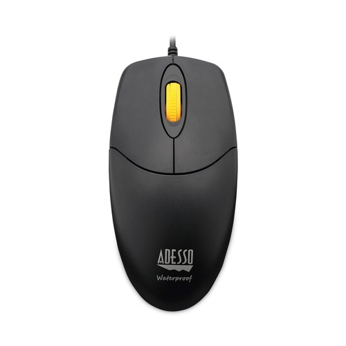  | Adesso IMOUSEW3 iMouse W3 USB 2.0 Left/Right Hand Use Waterproof Antimicrobial Mouse with Magnetic Scroll Wheel - Black image number 0