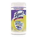 Hand Wipes | LYSOL Brand 19200-81700 7 in. x 7.5 in. 1-Ply Dual Action Disinfecting Wipes - Citrus, White/Purple (6 Canisters/Carton) image number 1