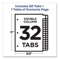 Office Jansan | Avery 11322 11 in. x 8.5 in. 32-Tab 1 to 32 Customizable TOC Ready Index Double Column Multicolor Tab Dividers - White (1-Set) image number 3