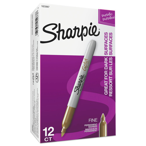 Sharpie Fine Bullet Tip Metallic Fine Point Permanent Markers - Gold (1-Dozen)