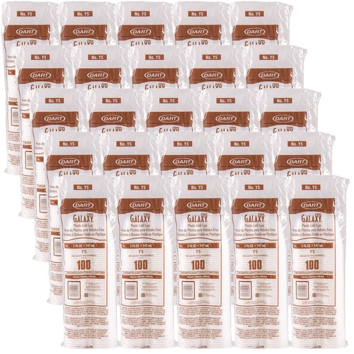 Cutlery | Dart Y5 5 oz. High-Impact Polystyrene Cold Cups - Translucent (25 Sleeves/Carton) image number 0