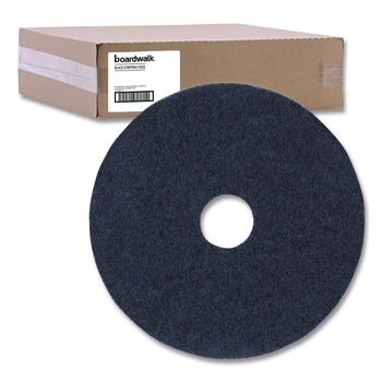 Boardwalk 12 in. Diameter Stripping Floor Pads - Black (5/Carton)